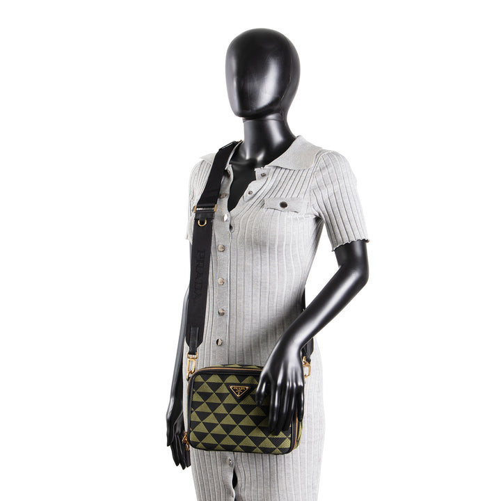 PRADA Triangolo Symbole Camera Bag - Black & Green