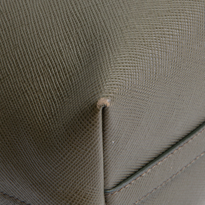 PRADA Saffiano Leather Shopping Tote - Olive Green