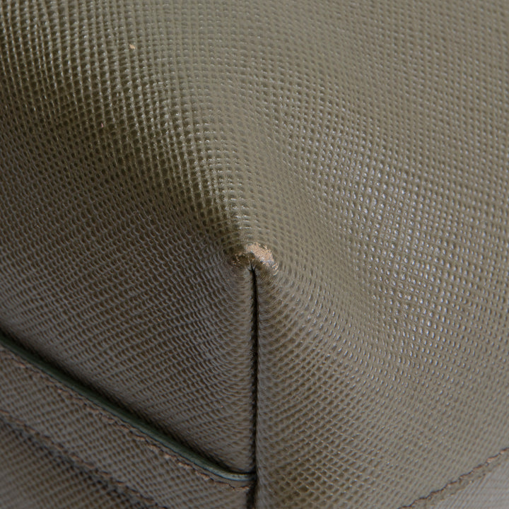 PRADA Saffiano Leather Shopping Tote - Olive Green