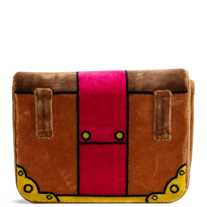 PRADA Cahier Velvet Convertible Chain Bag/Waist Bag - Brown