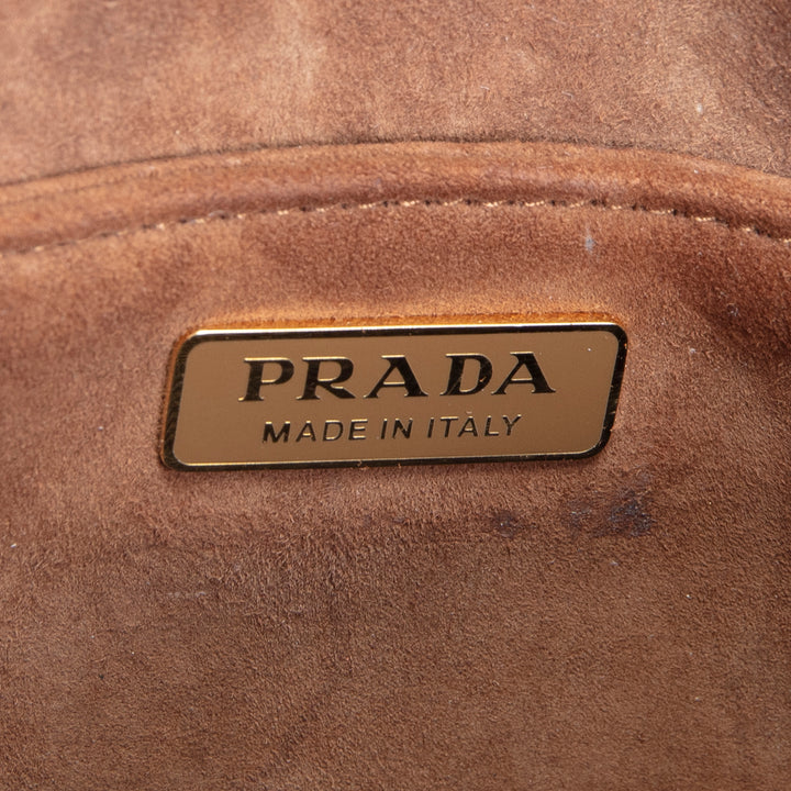 PRADA Cahier Velvet Convertible Chain Bag/Waist Bag - Brown