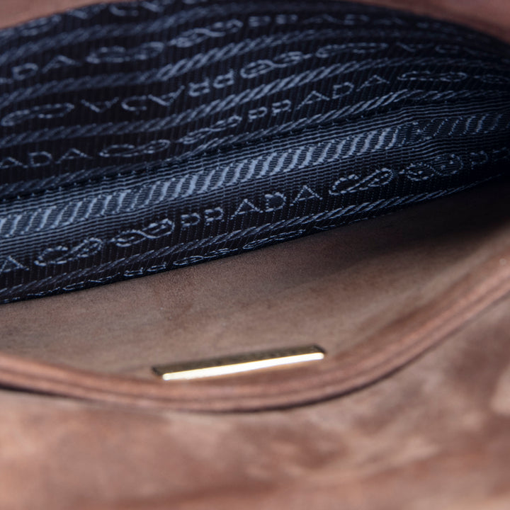 PRADA Cahier Velvet Convertible Chain Bag/Waist Bag - Brown