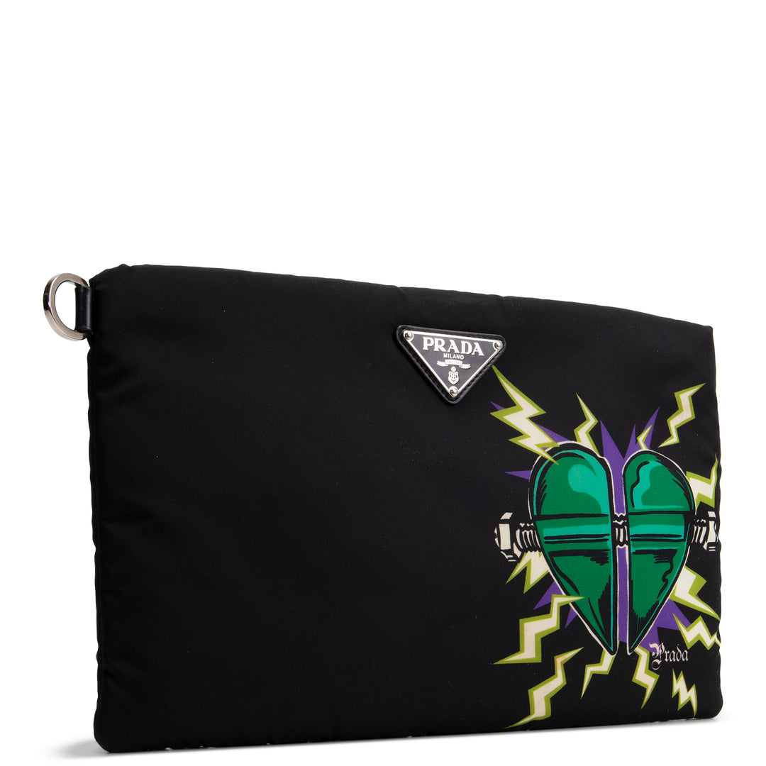 PRADA x Universal Studios Frankenstein Heart Tessuto Nylon Pouch - Black