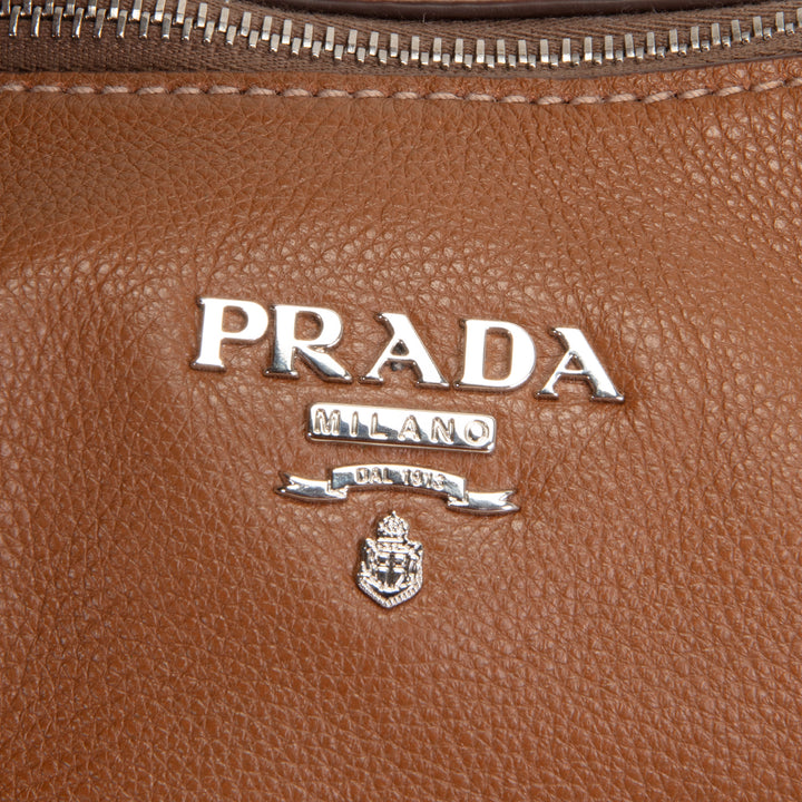PRADA Vitello Phenix Hobo - Brown