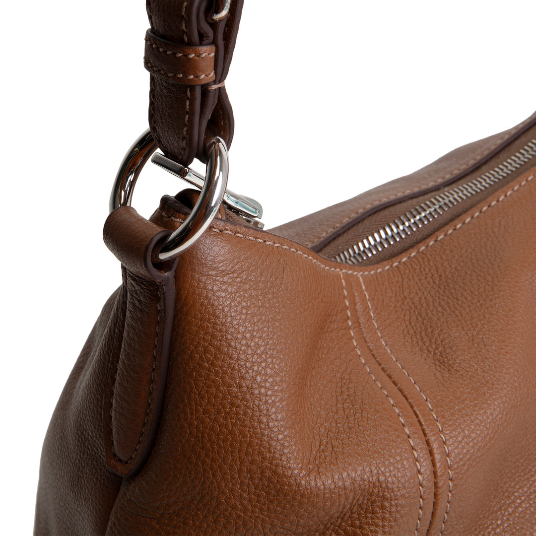 PRADA Vitello Phenix Hobo - Brown