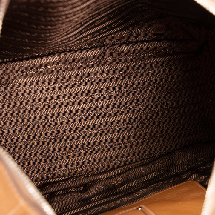 PRADA Vitello Phenix Hobo - Brown