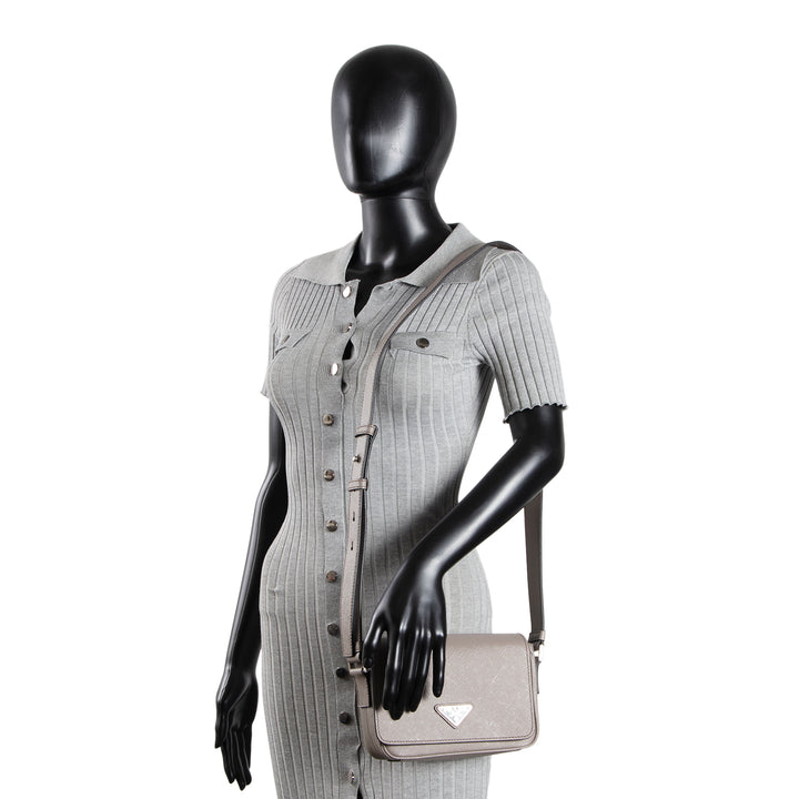 PRADA Saffiano Messenger Bag- Grey