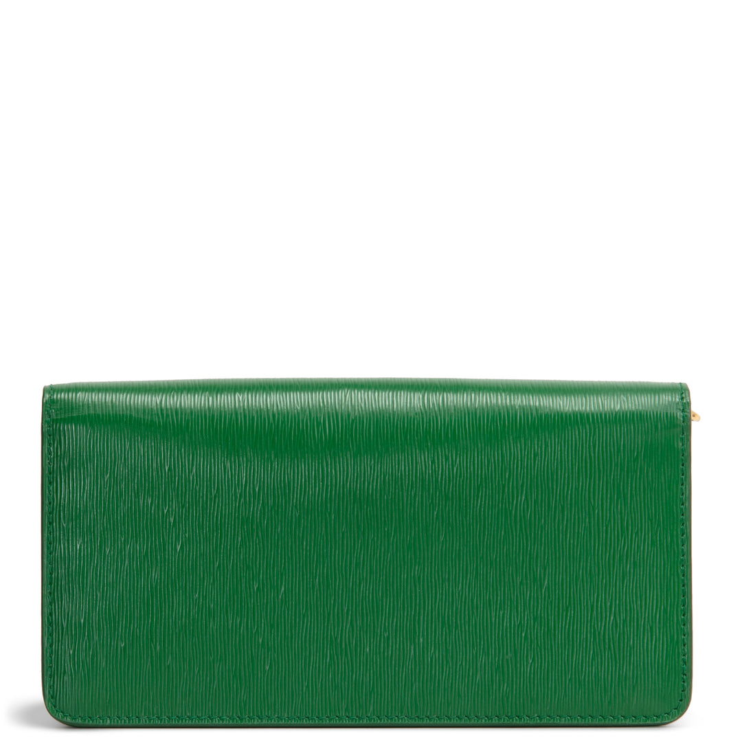 PRADA Saffiano Leather Wallet on Chain - Green