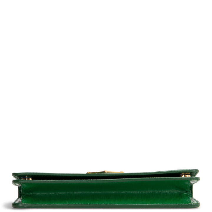 PRADA Saffiano Leather Wallet on Chain - Green