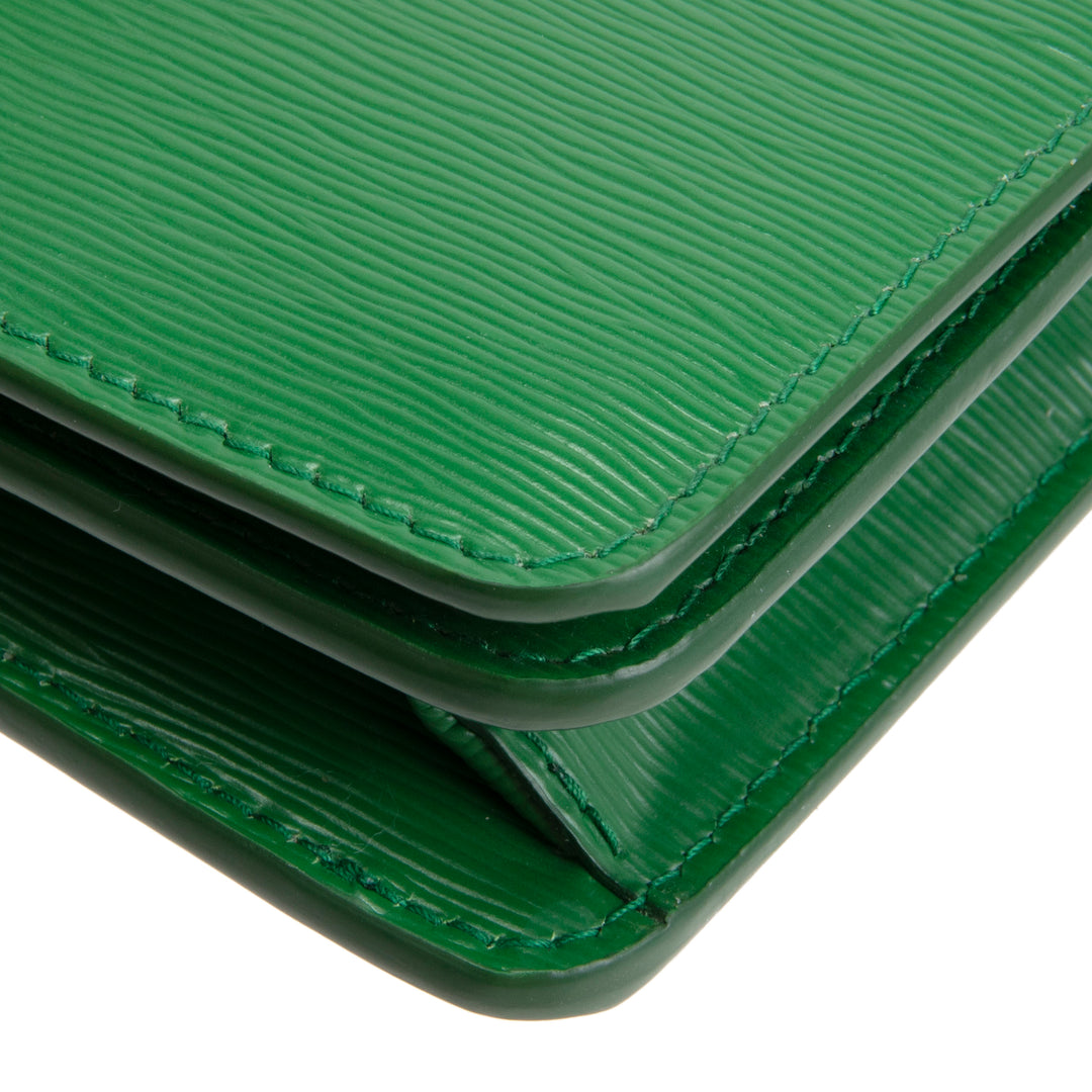 PRADA Saffiano Leather Wallet on Chain - Green