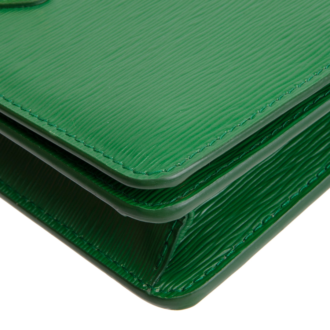 PRADA Saffiano Leather Wallet on Chain - Green