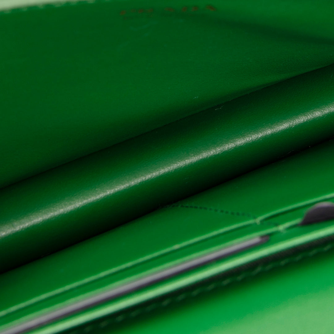 PRADA Saffiano Leather Wallet on Chain - Green