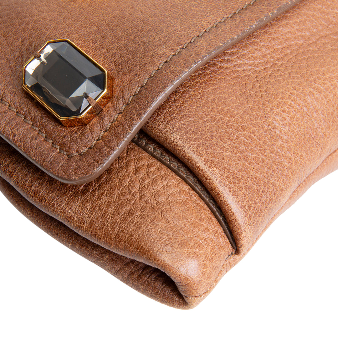 PRADA Cervo Pietre Clutch - Camello Brown