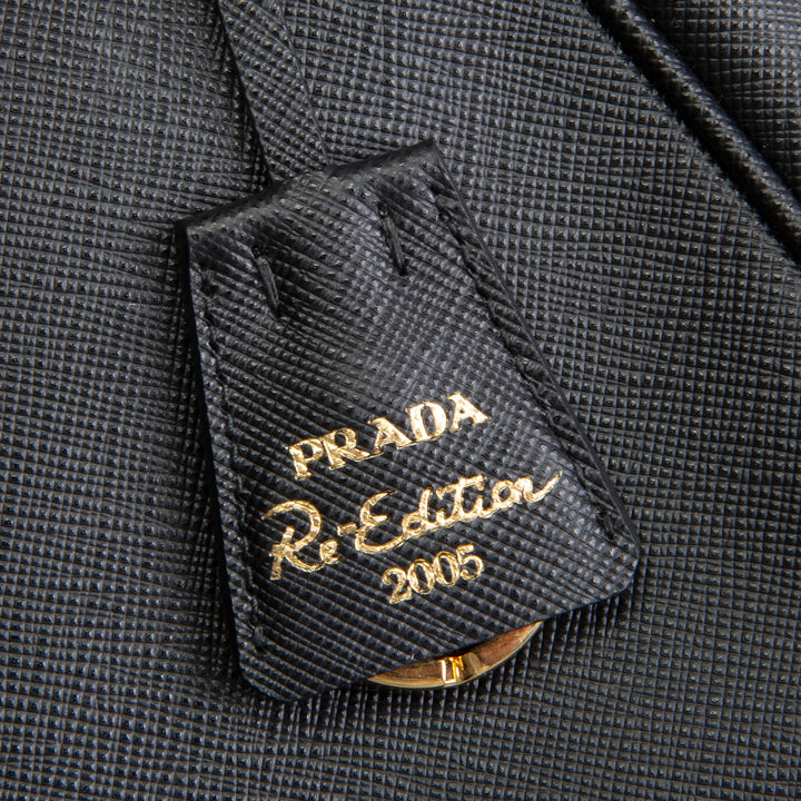 PRADA Saffiano Re-Edition 2005 Shoulder Bag - Black