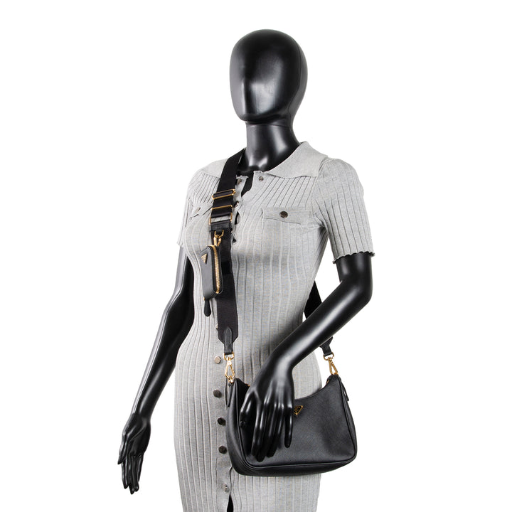 PRADA Saffiano Re-Edition 2005 Shoulder Bag - Black