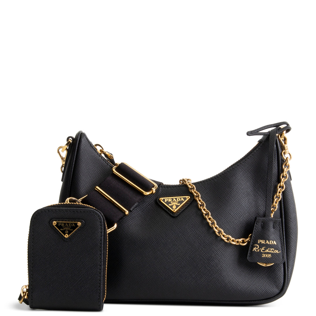 PRADA Saffiano Re-Edition 2005 Shoulder Bag - Black