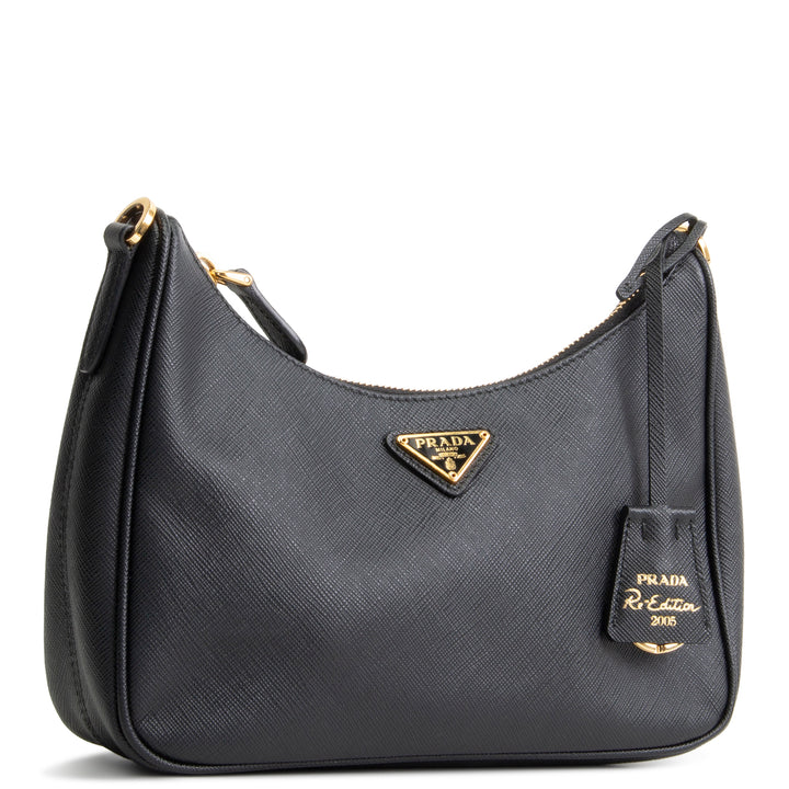 PRADA Saffiano Re-Edition 2005 Shoulder Bag - Black
