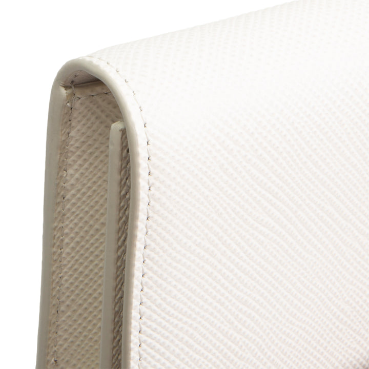 PRADA Saffiano Wallet on Chain - Ivory