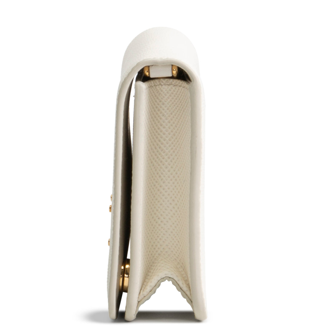 PRADA Saffiano Wallet on Chain - Ivory