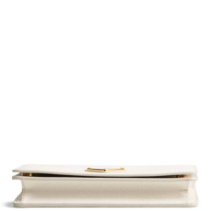 PRADA Saffiano Wallet on Chain - Ivory