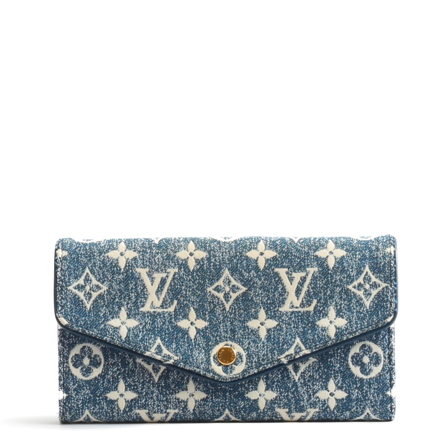 Louis Vuitton Sarah Wallet Denim Jacquard Navy Blue in Denim/Calfskin  Leather with Gold-tone - US