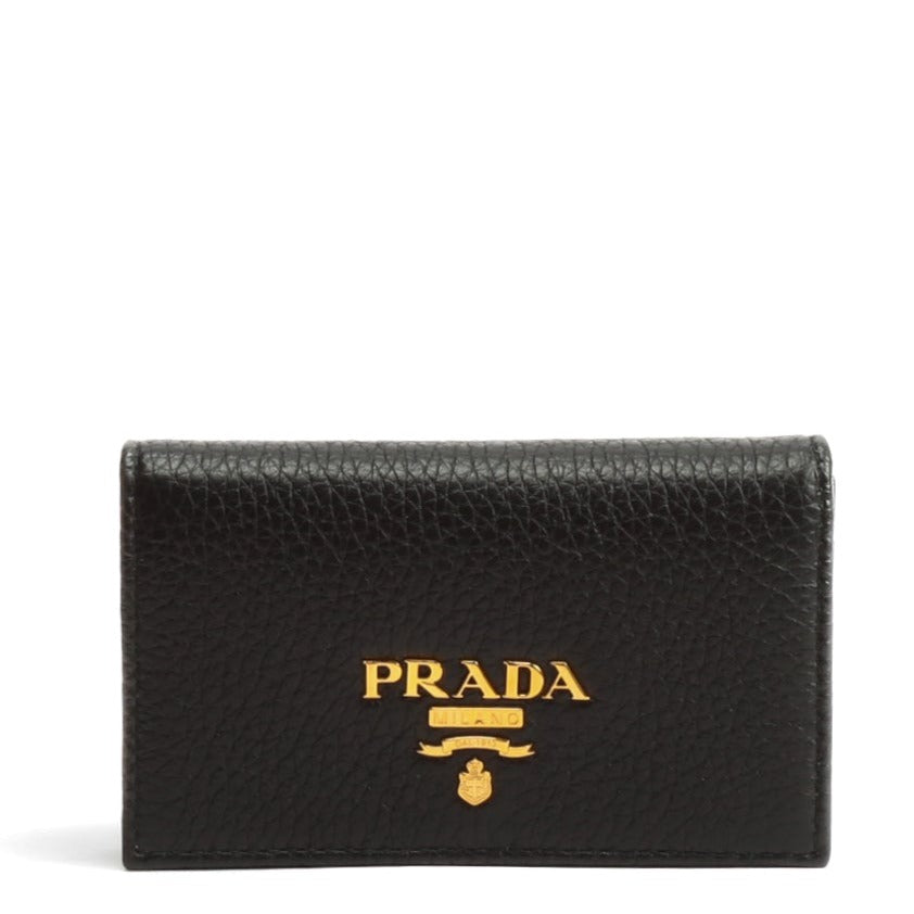 PRADA Saffiano Leather Card Holder Black