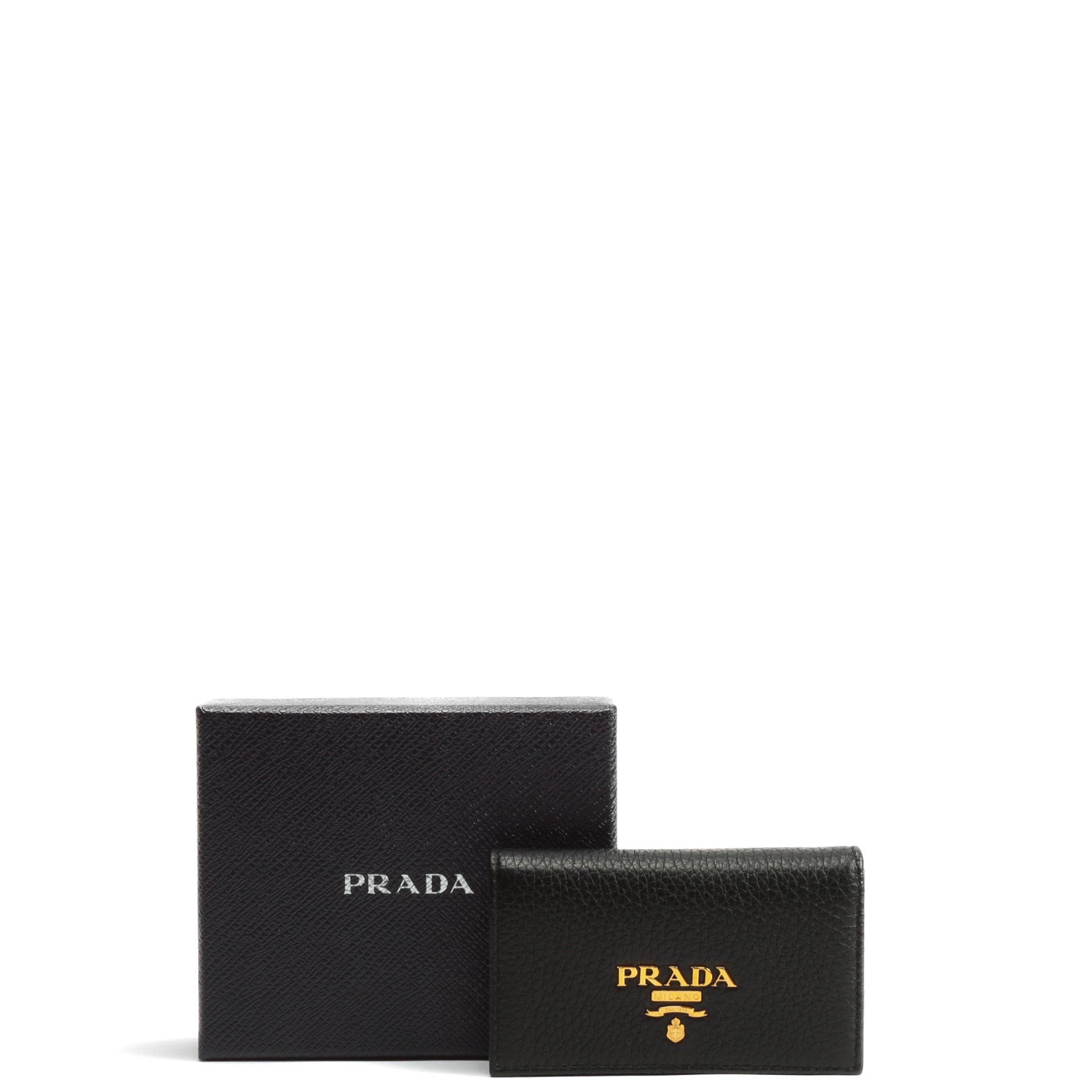 Prada Men's Saffiano Leather Snap Bifold Wallet In Black