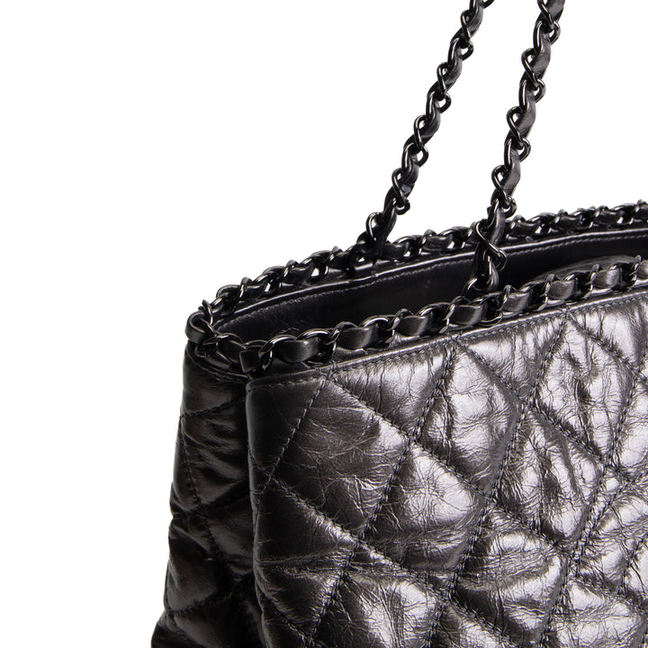 CHANEL Chain Me Tote - Dark Grey Quilted