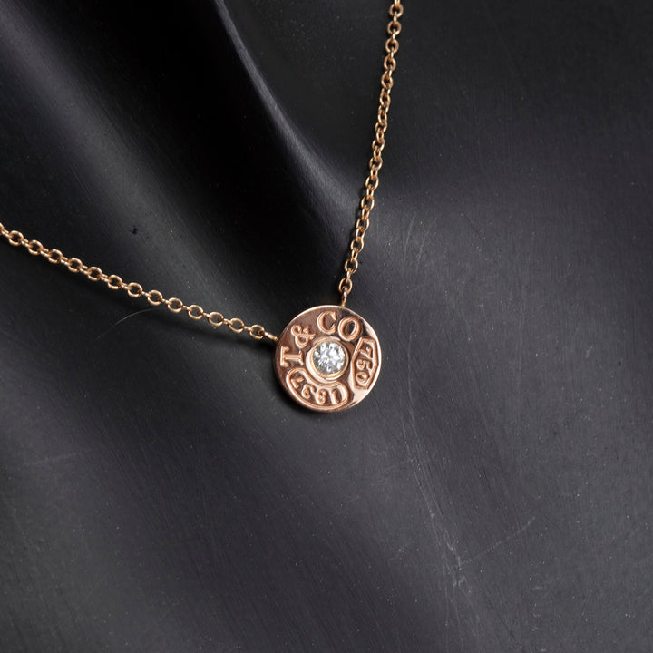 TIFFANY & CO. Diamond 1837 Circle Pendant Necklace