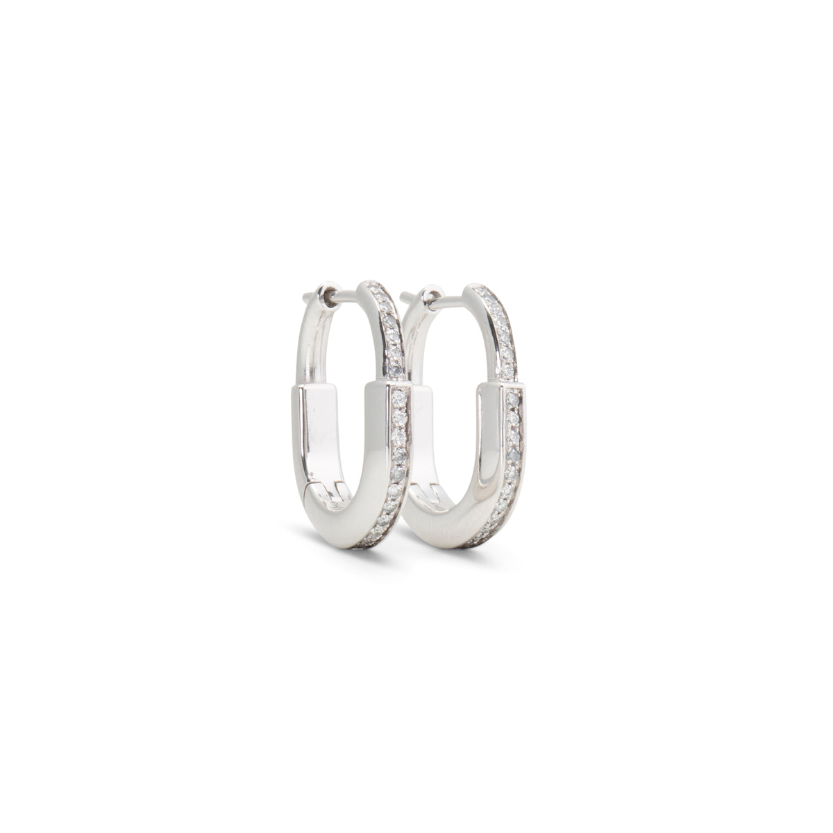 TIFFANY &amp; CO. Small Diamond Lock Earrings