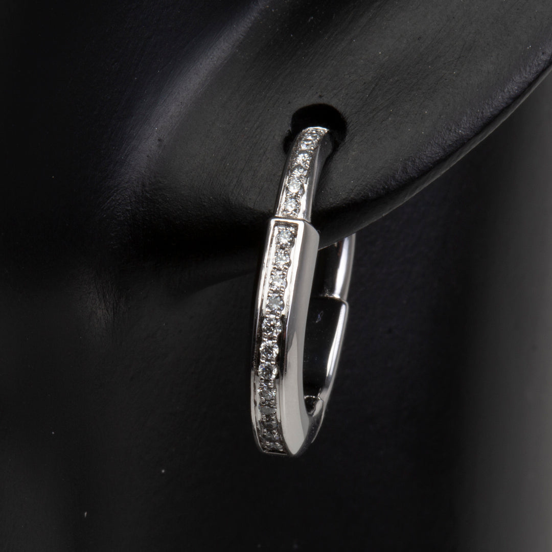 TIFFANY & CO. Small Diamond Lock Earrings