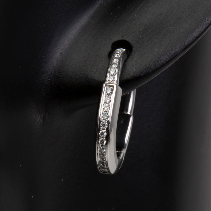 TIFFANY & CO. Small Diamond Lock Earrings