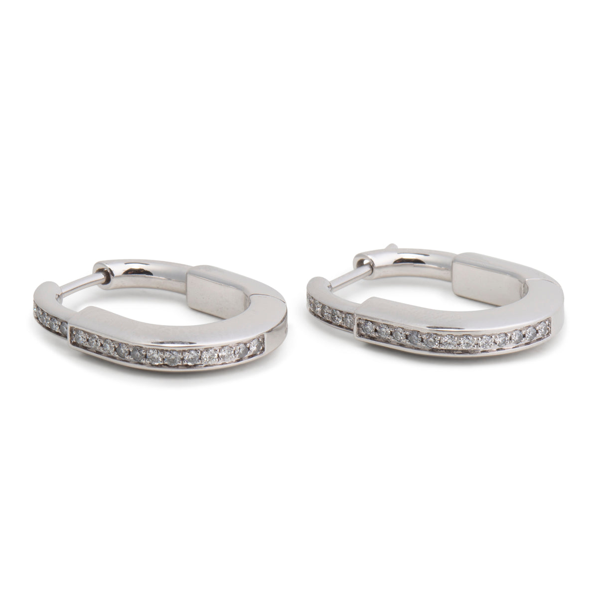 TIFFANY &amp; CO. Small Diamond Lock Earrings