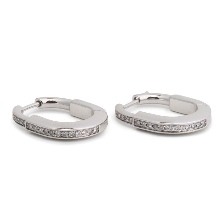 TIFFANY & CO. Small Diamond Lock Earrings