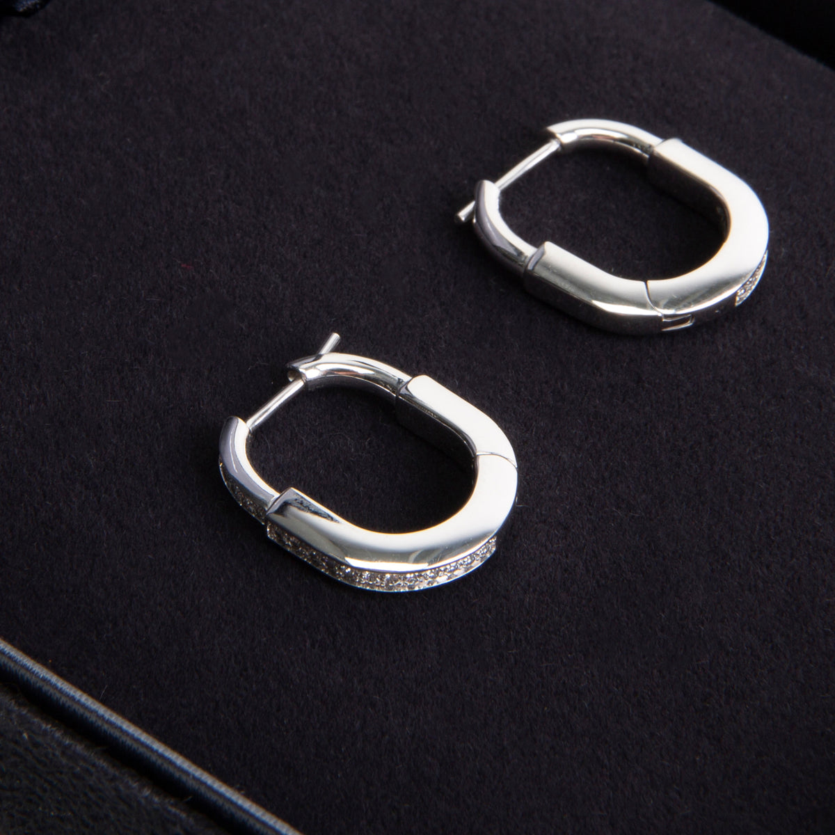 TIFFANY &amp; CO. Small Diamond Lock Earrings