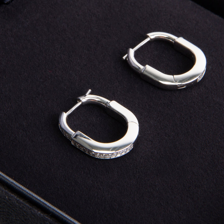 TIFFANY & CO. Small Diamond Lock Earrings
