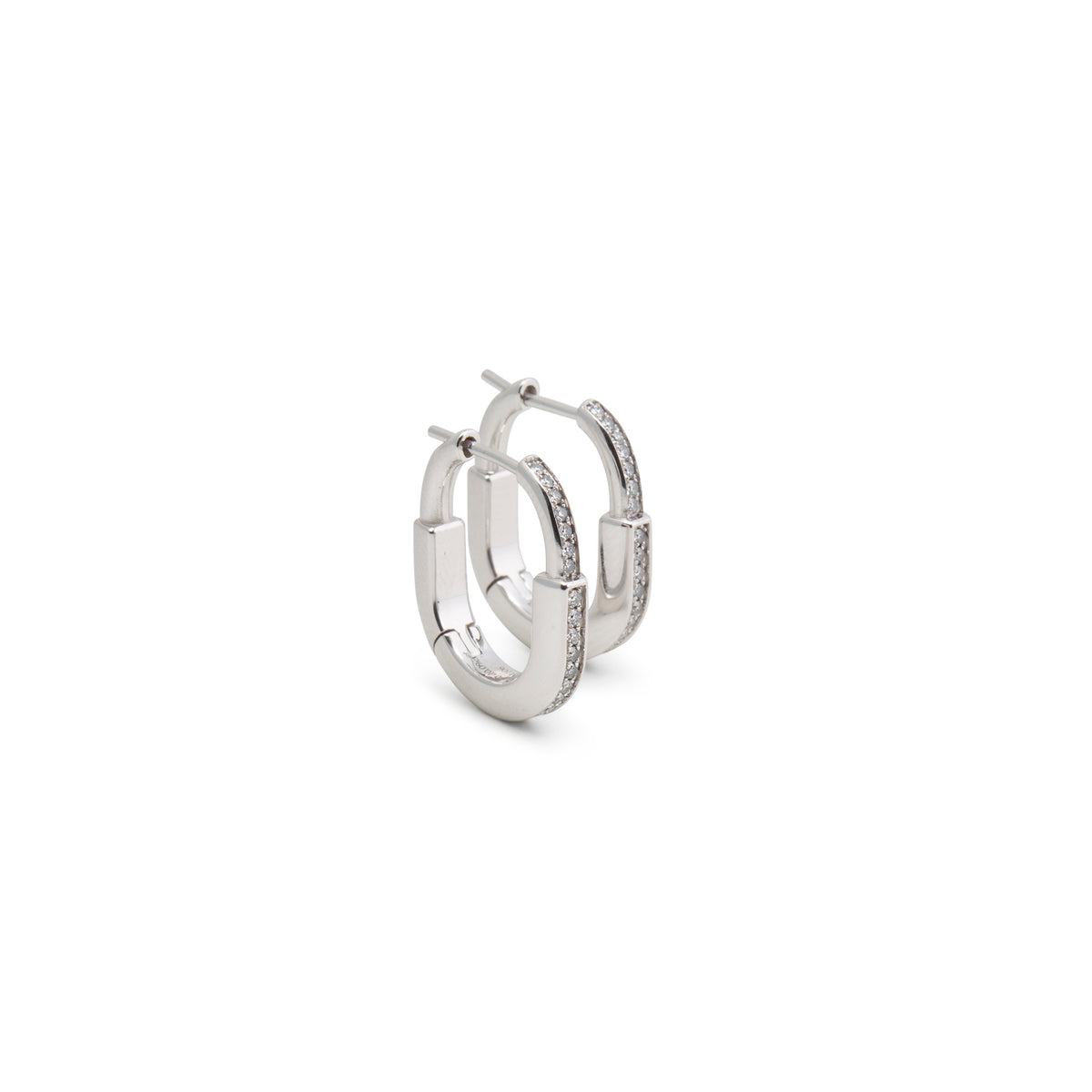 TIFFANY &amp; CO. Small Diamond Lock Earrings