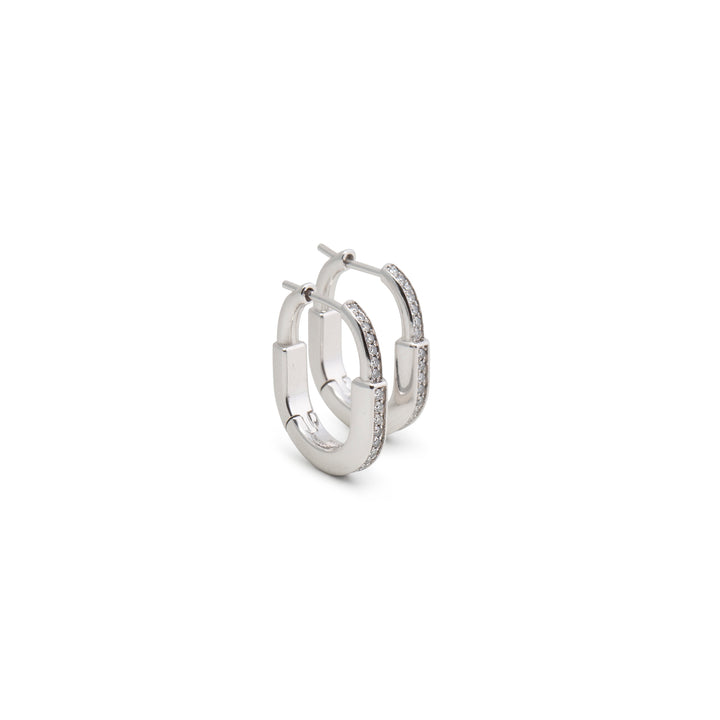 TIFFANY & CO. Small Diamond Lock Earrings