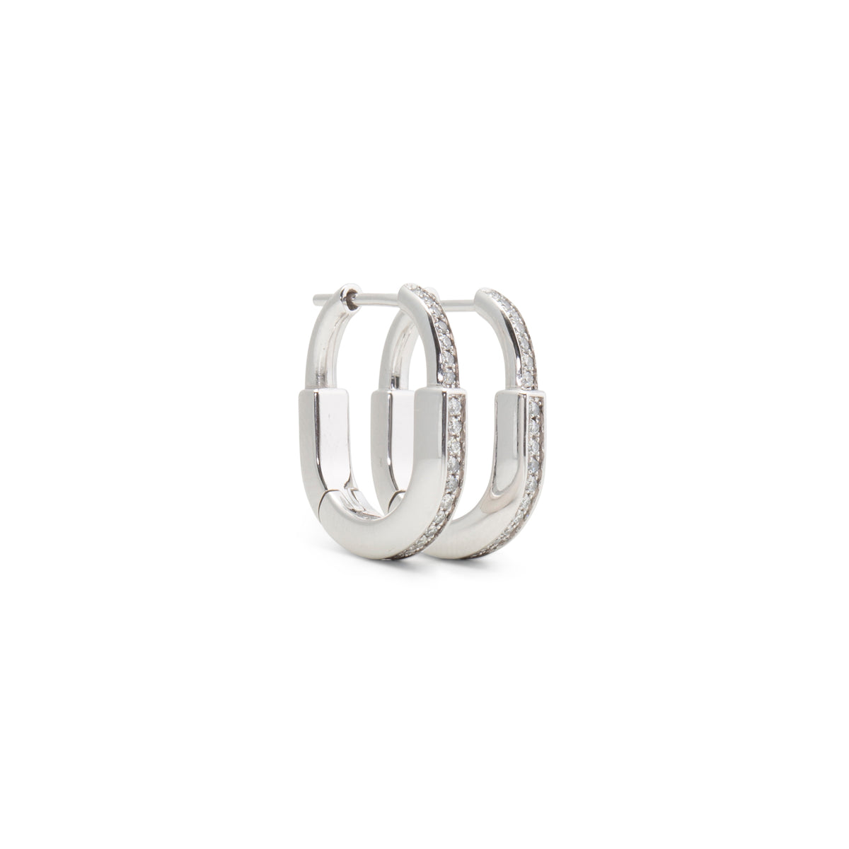 TIFFANY &amp; CO. Small Diamond Lock Earrings
