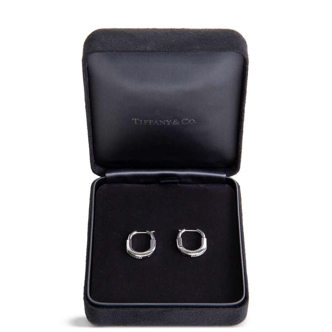 TIFFANY & CO. Small Diamond Lock Earrings