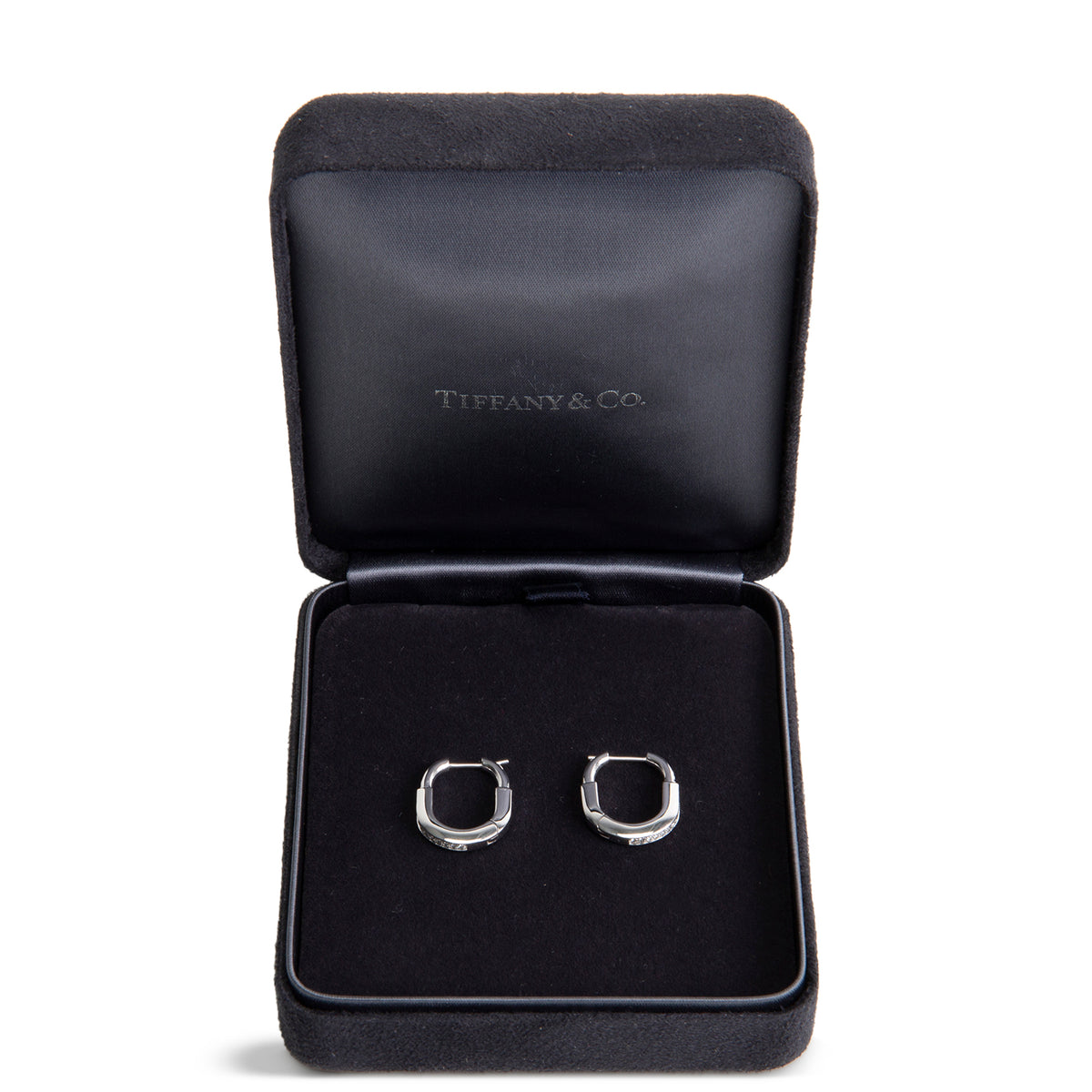 TIFFANY &amp; CO. Small Diamond Lock Earrings