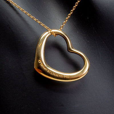 TIFFANY & CO. 18K Open Heart Pendant Necklace - FINAL SALE