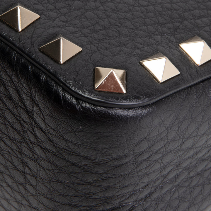 VALENTINO Rockstud Top Handle Pochette w/ Strap - Black