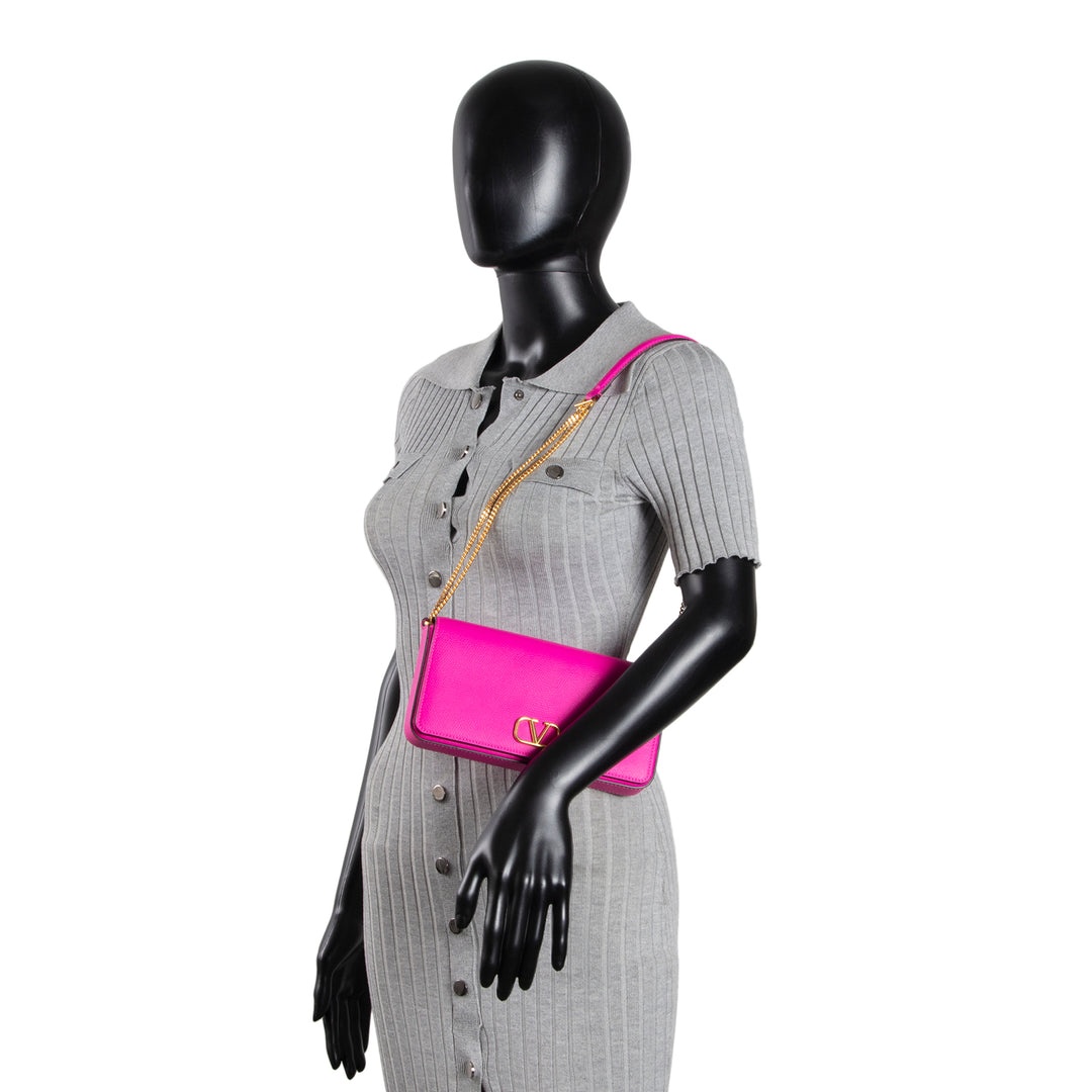 VALENTINO Flap Wallet on Chain - Pink