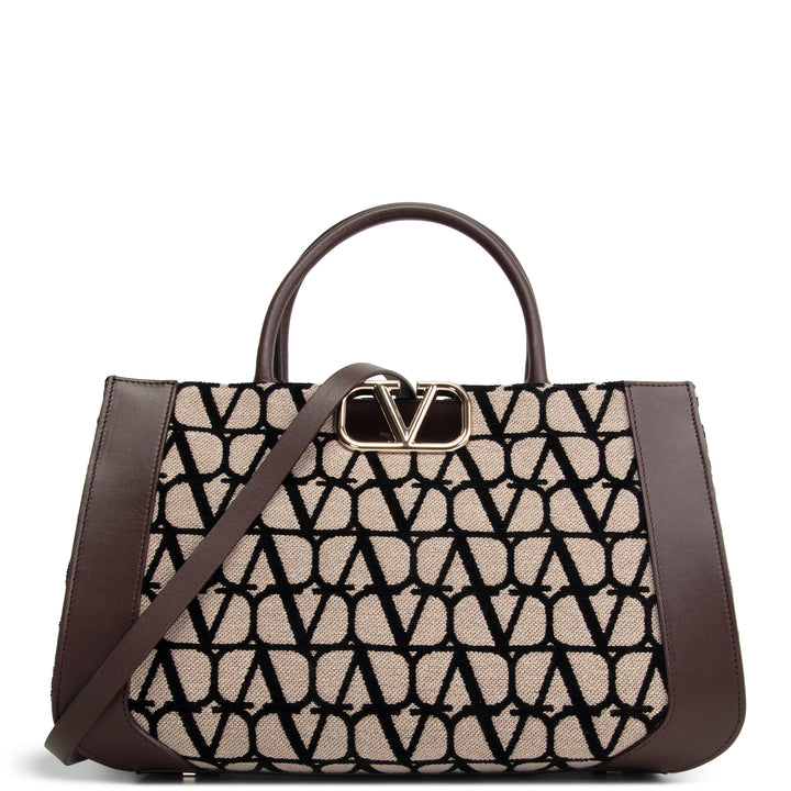 VALENTINO V Logo Iconographe Satchel - Brown