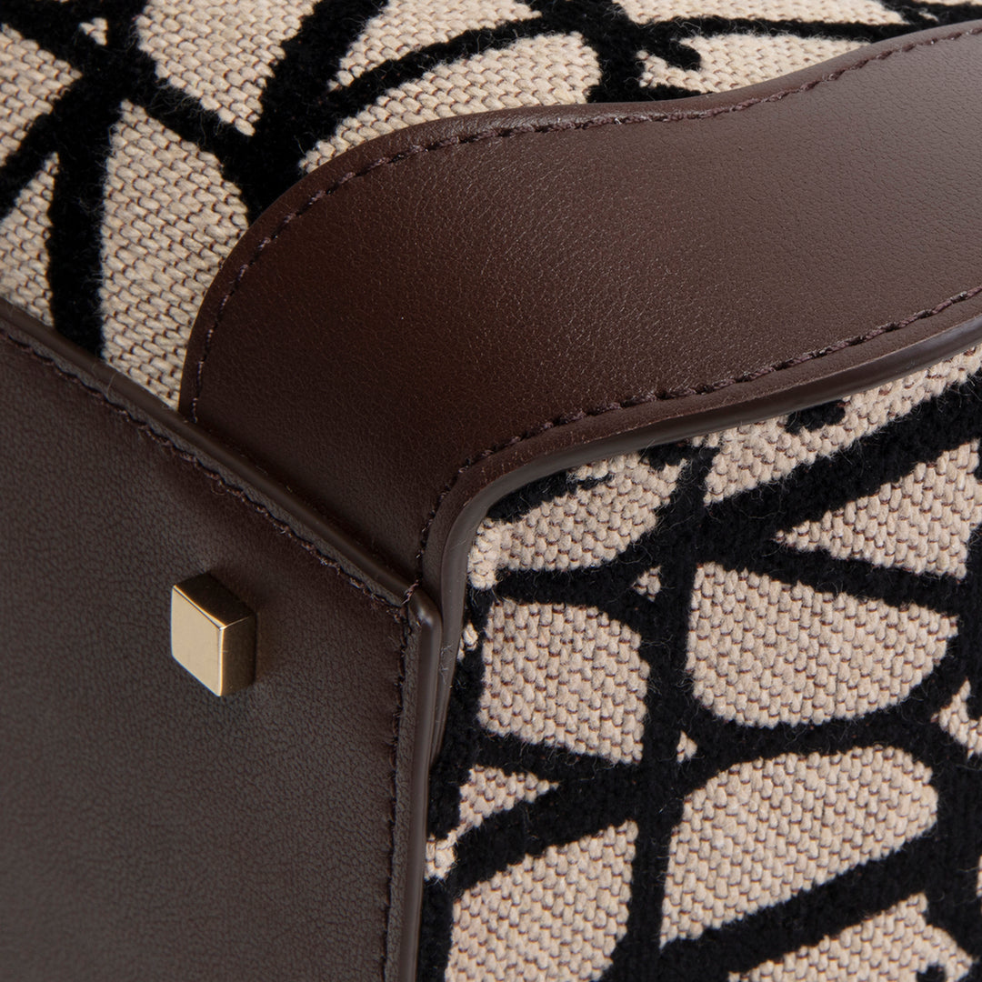 VALENTINO V Logo Iconographe Satchel - Brown