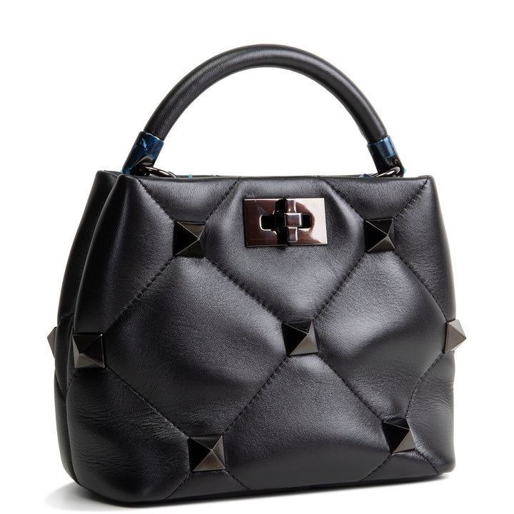 VALENTINO Roman Stud Top Handle - Black
