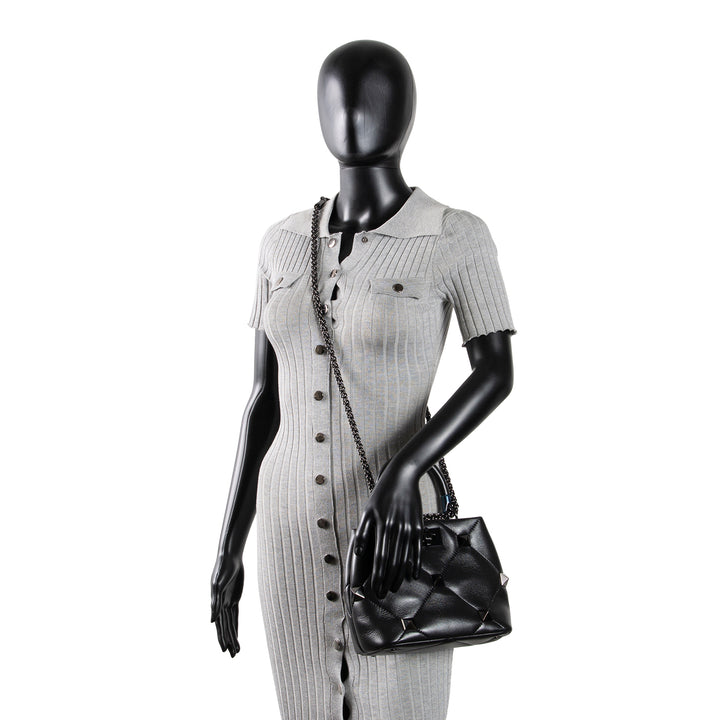 VALENTINO Roman Stud Top Handle - Black