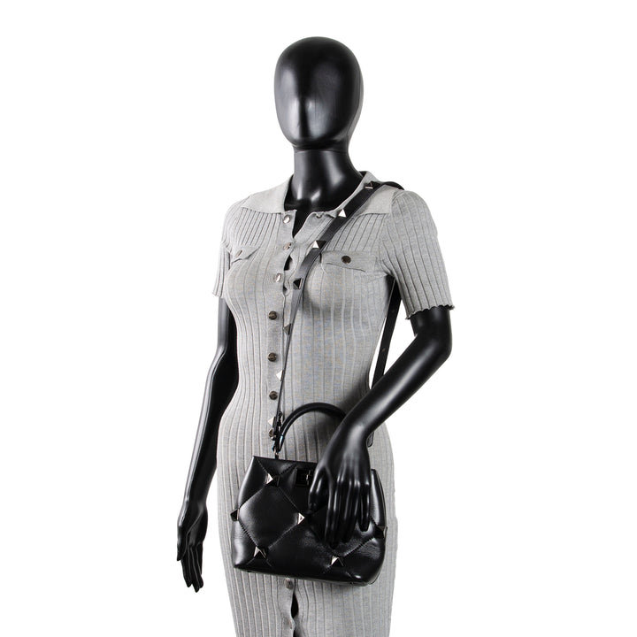 VALENTINO Roman Stud Top Handle - Black