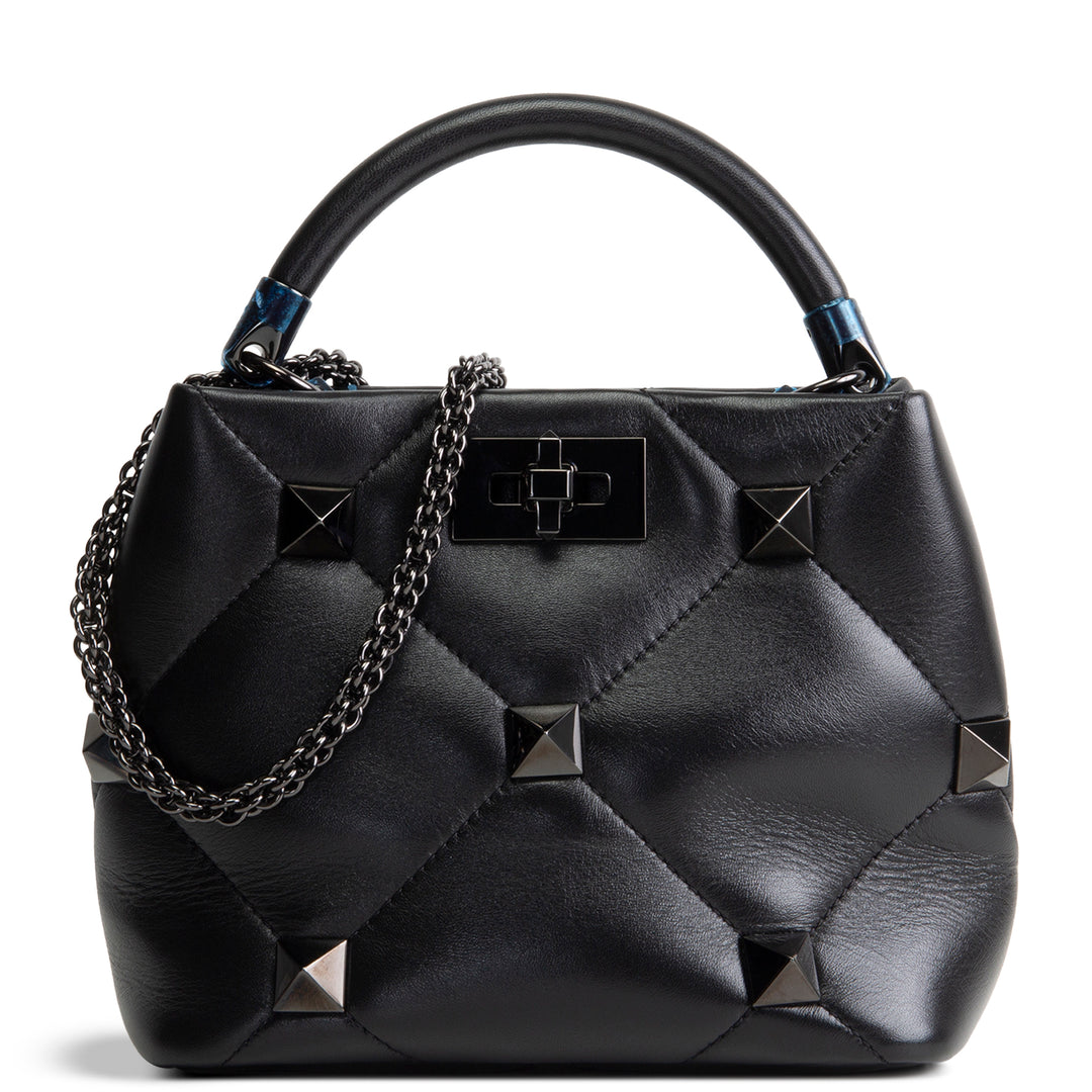 VALENTINO Roman Stud Top Handle - Black